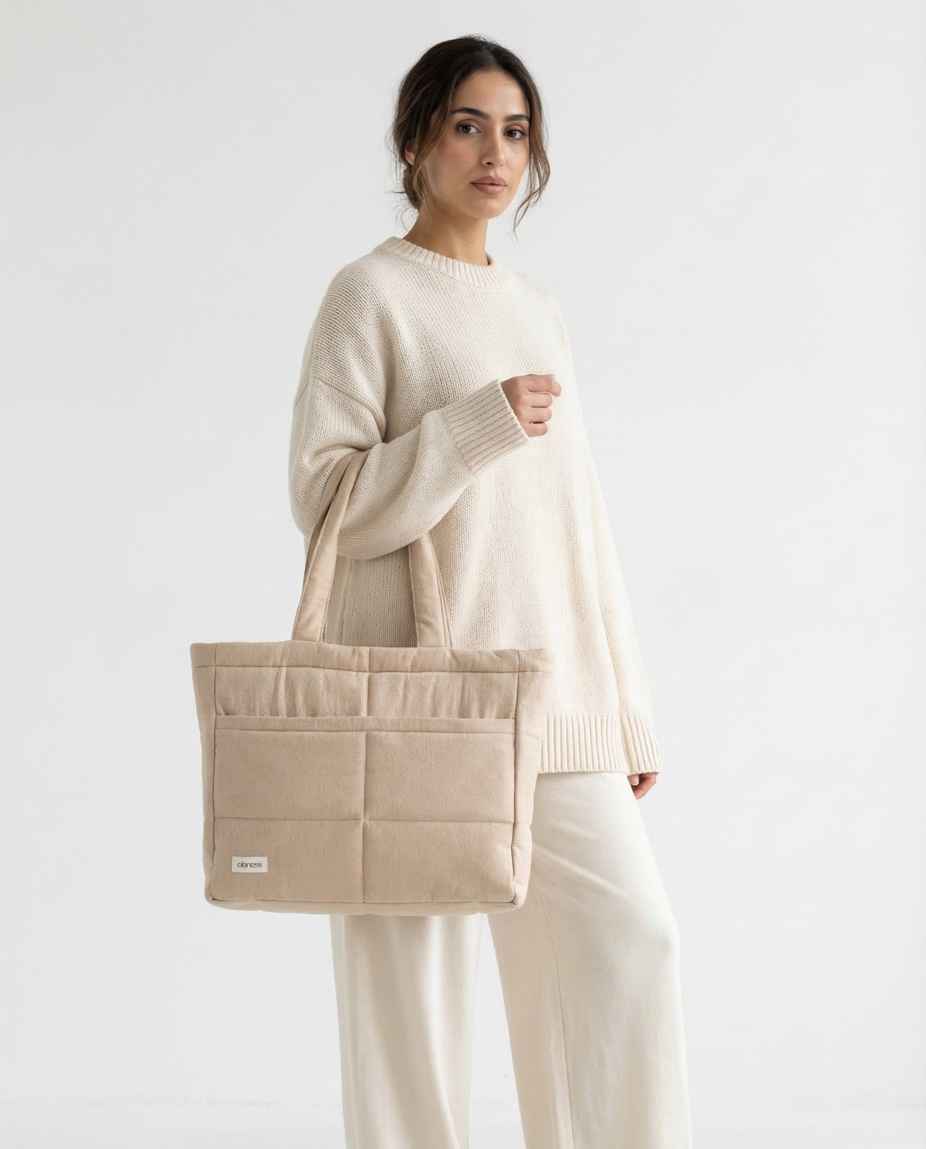 OLANESS Signature Pocket Tote – Grand Sac Élégant avec Compartiments pour Travail et Quotidien