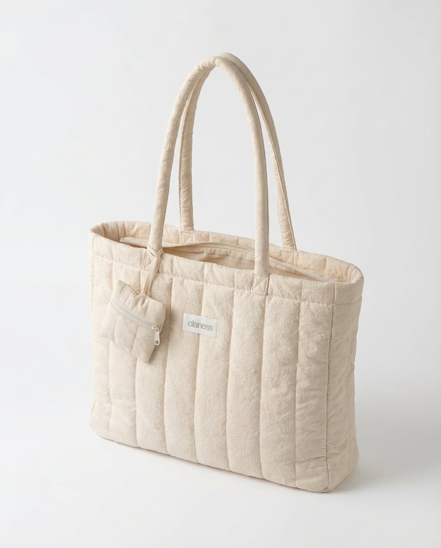 OLANESS Signature Crinkle Tote – Grand Sac Élégant pour Travail, Voyage et Quotidien