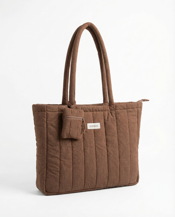 OLANESS Signature Crinkle Tote – Grand Sac Élégant pour Travail, Voyage et Quotidien