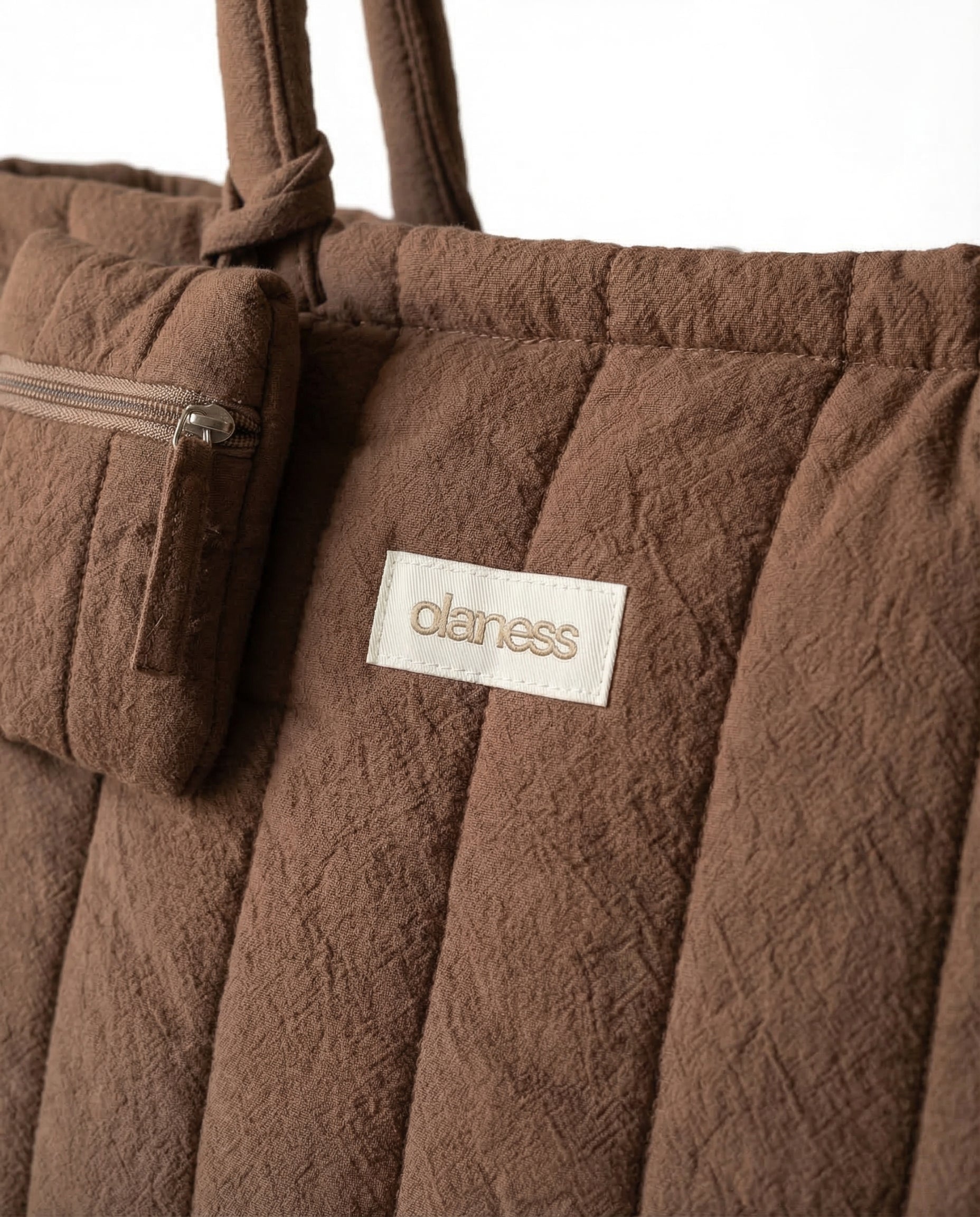 OLANESS Signature Crinkle Tote – Grand Sac Élégant pour Travail, Voyage et Quotidien