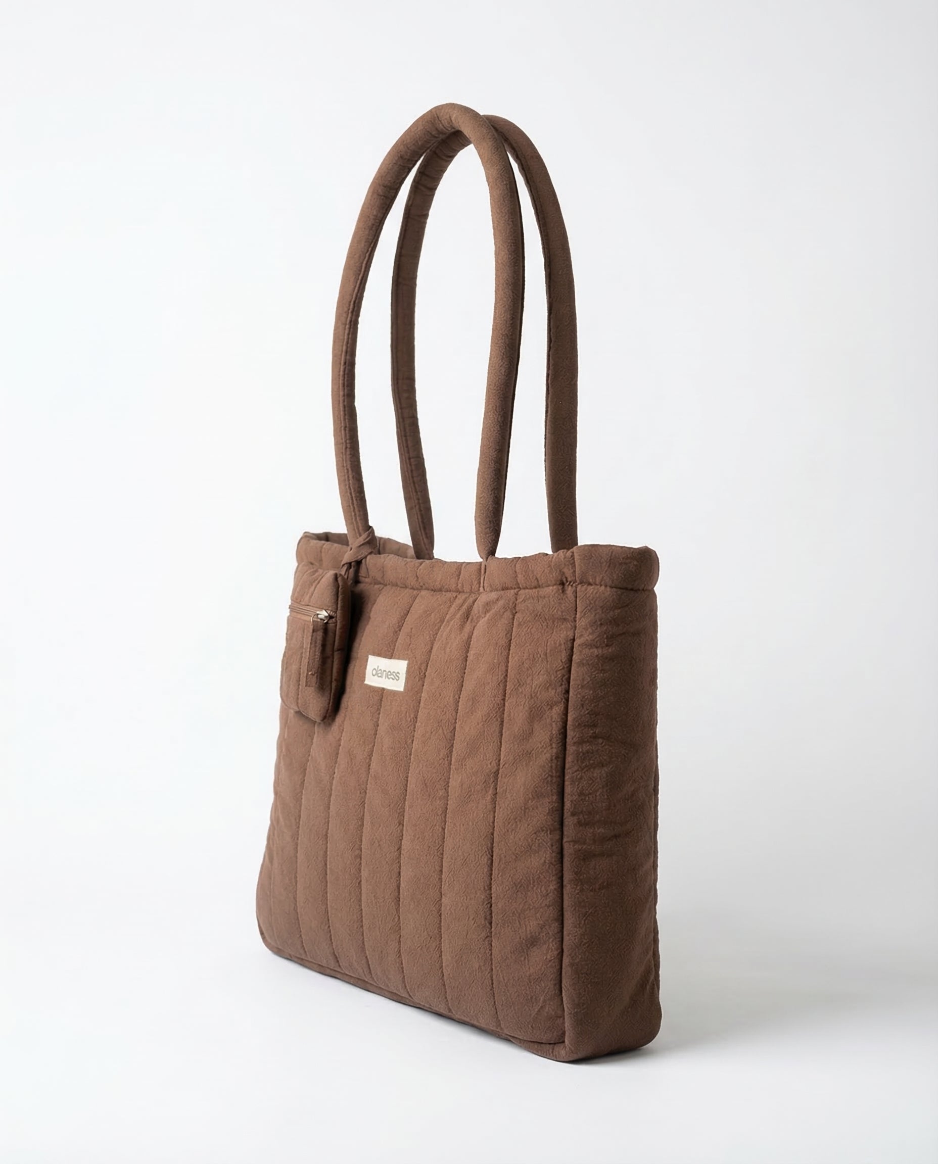 OLANESS Signature Crinkle Tote – Grand Sac Élégant pour Travail, Voyage et Quotidien