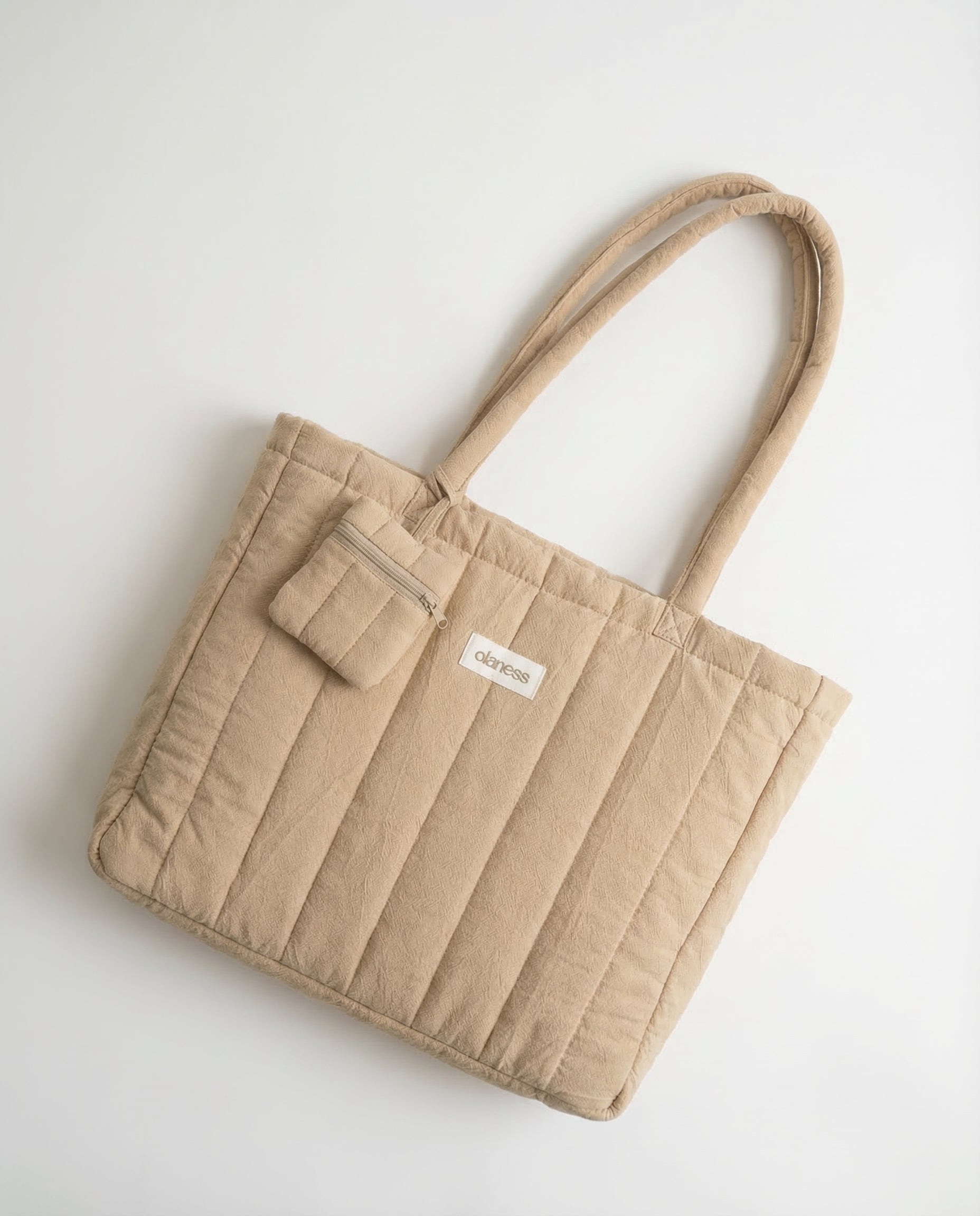 OLANESS Signature Crinkle Tote – Grand Sac Élégant pour Travail, Voyage et Quotidien